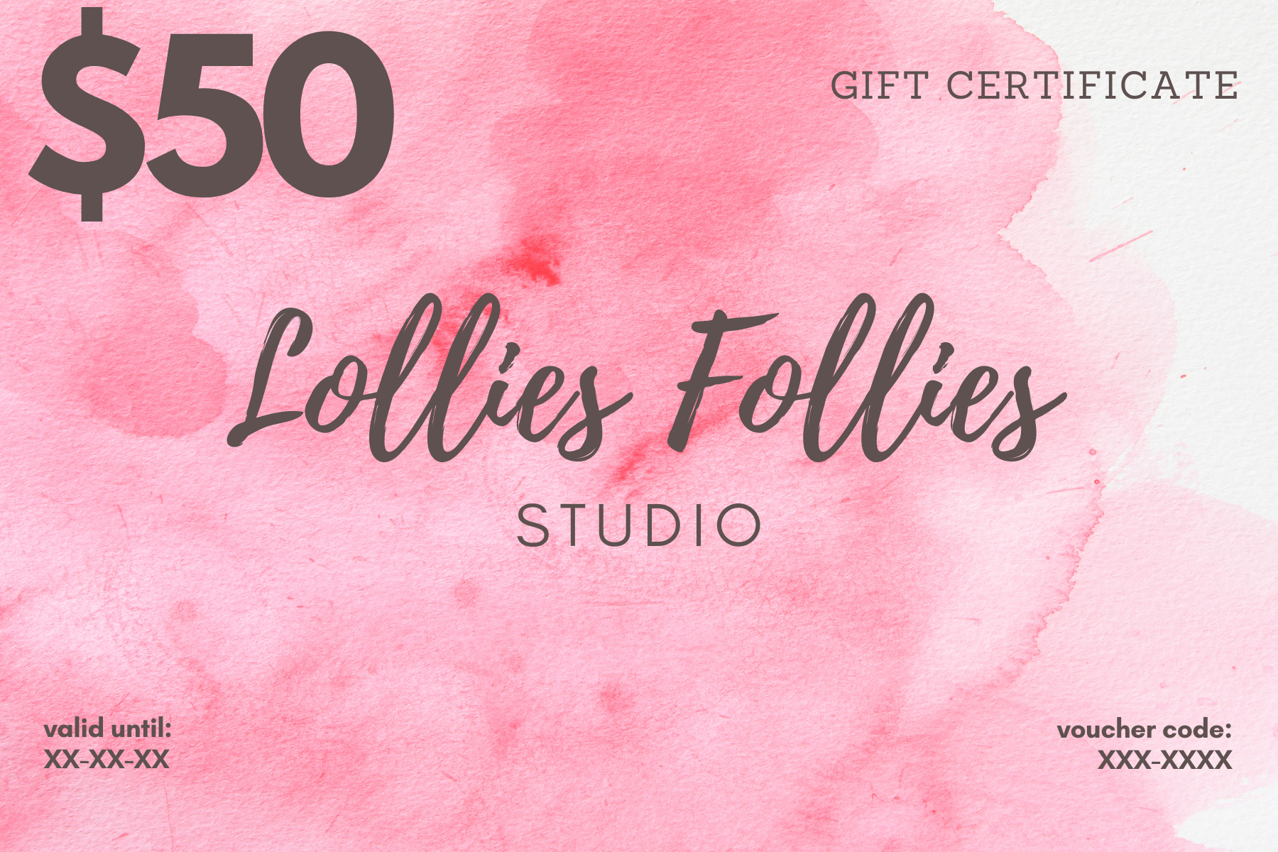 Lollies Follies Studio Gift Card