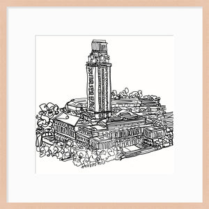 UT Tower One-Line Print