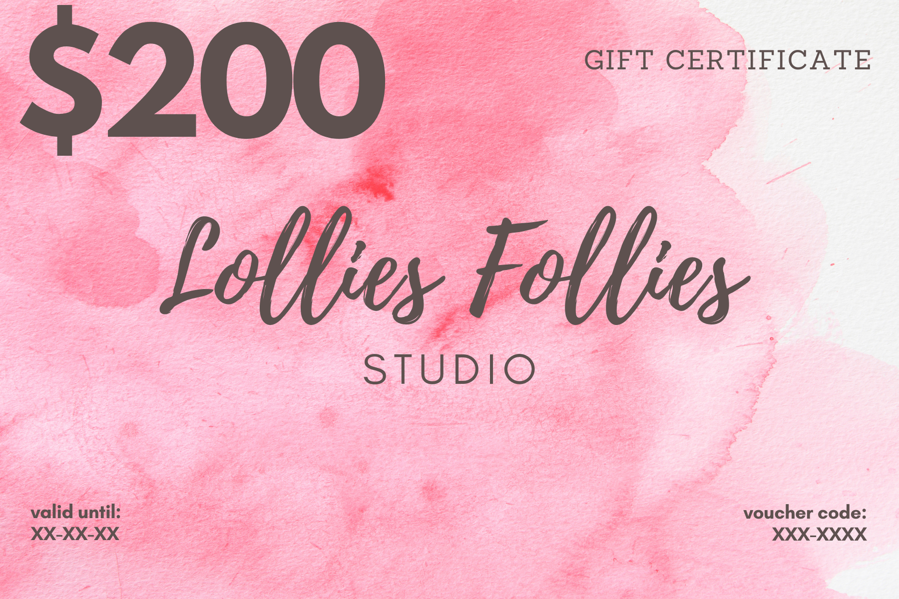 Lollies Follies Studio Gift Card